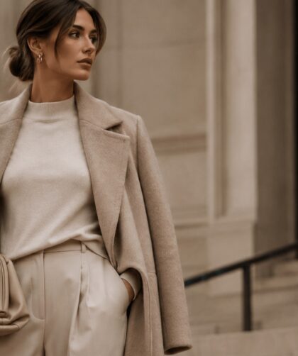 Elegante moderne Quiet Luxury Fashion mit hochwertiger minimalistischer Ästhetik