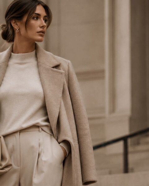 Elegante moderne Quiet Luxury Fashion mit hochwertiger minimalistischer Ästhetik