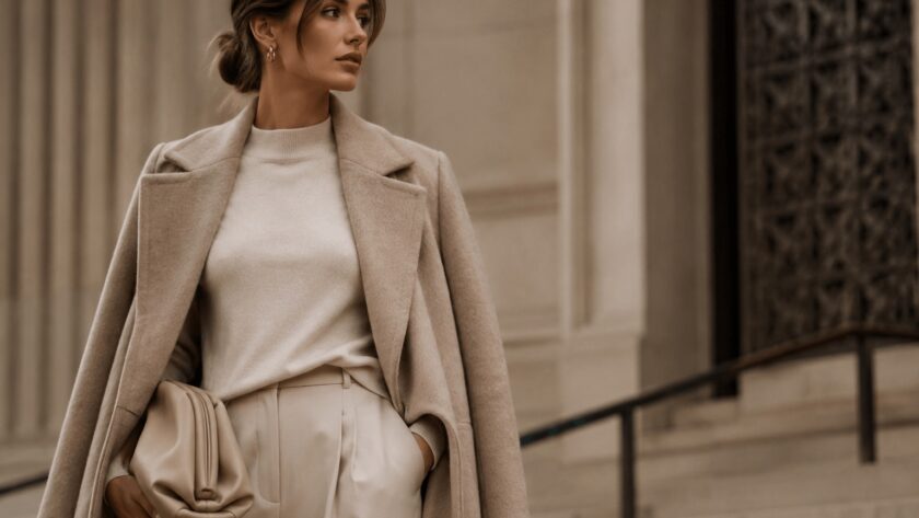 Elegante moderne Quiet Luxury Fashion mit hochwertiger minimalistischer Ästhetik