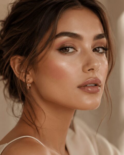 Elegantes modernes Soft Glam Make-up mit natürlicher luxuriöser Ausstrahlung