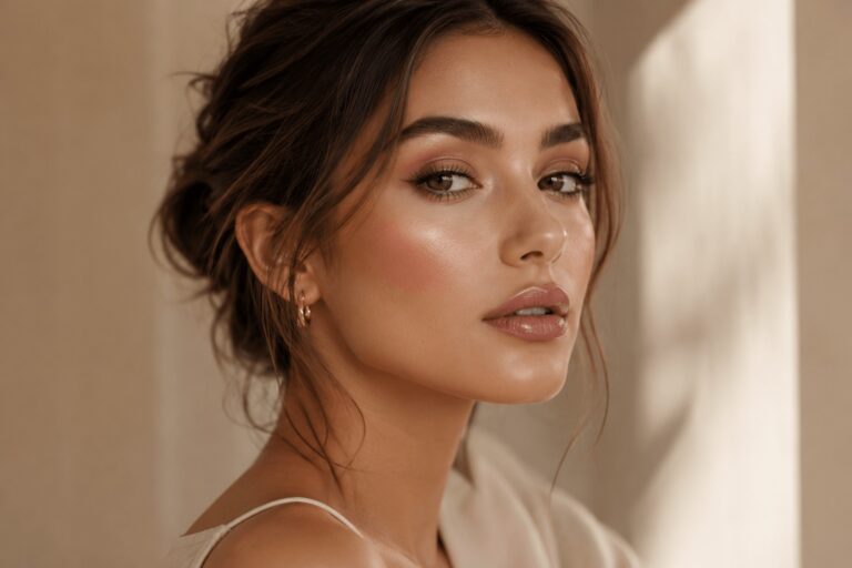 Elegantes modernes Soft Glam Make-up mit natürlicher luxuriöser Ausstrahlung