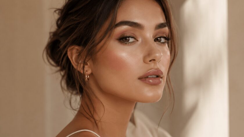 Elegantes modernes Soft Glam Make-up mit natürlicher luxuriöser Ausstrahlung